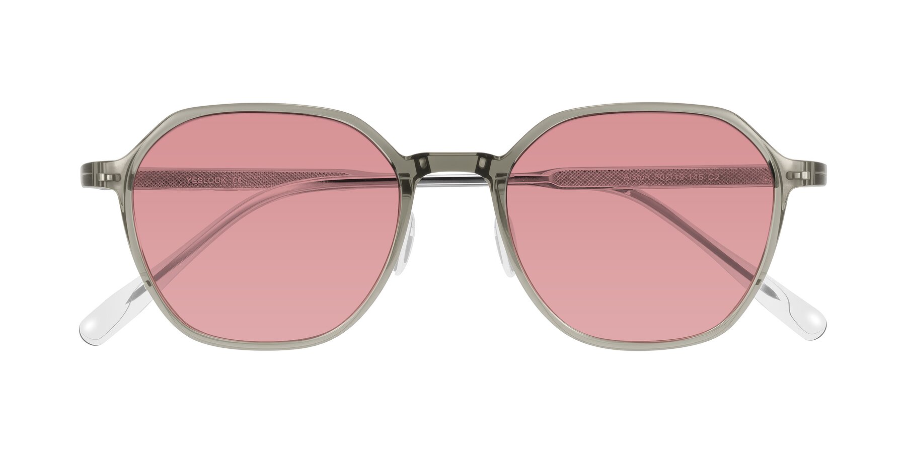 Folded Front of Alston in Light Green with Medium Garnet Tinted Lenses