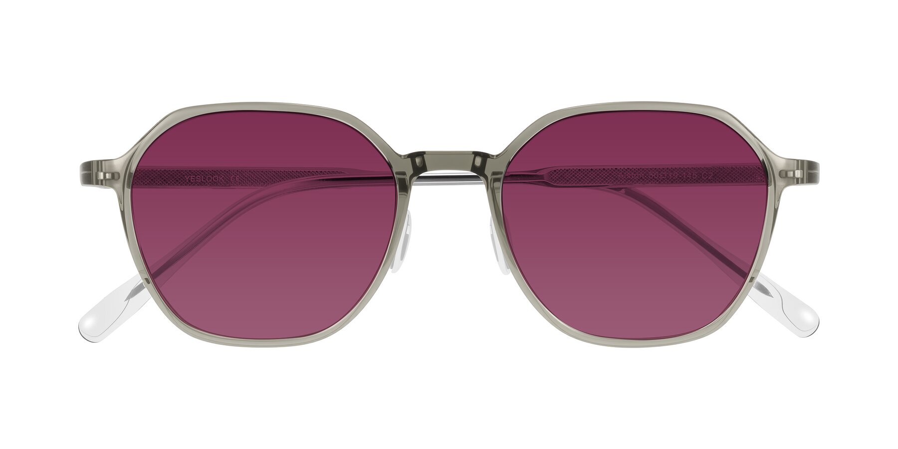 Folded Front of Alston in Light Green with Wine Tinted Lenses