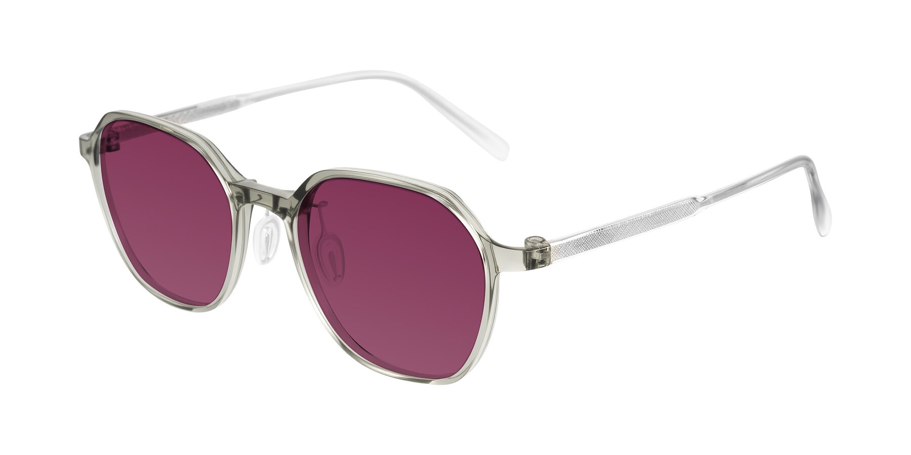 Angle of Alston in Light Green with Wine Tinted Lenses