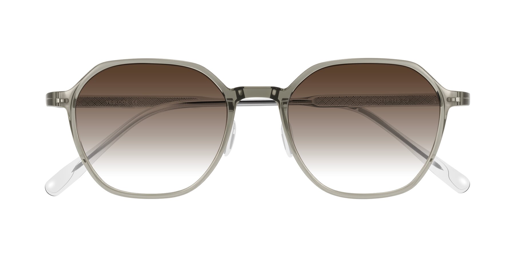 Folded Front of Alston in Light Green with Brown Gradient Lenses
