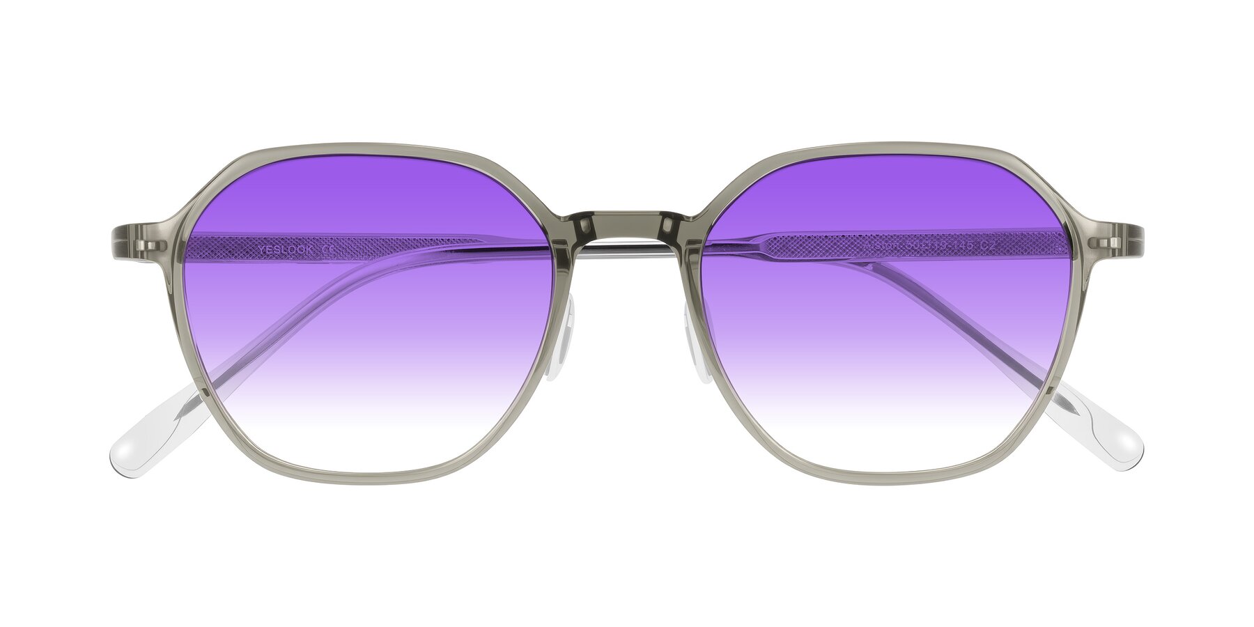 Folded Front of Alston in Light Green with Purple Gradient Lenses