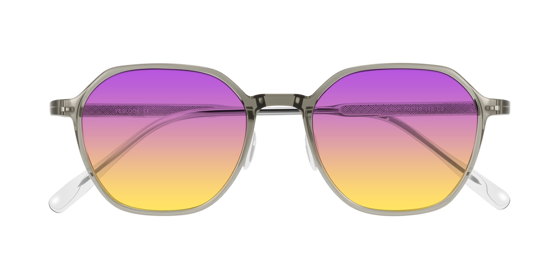Folded Front of Alston in Light Green with Purple / Yellow Gradient Lenses