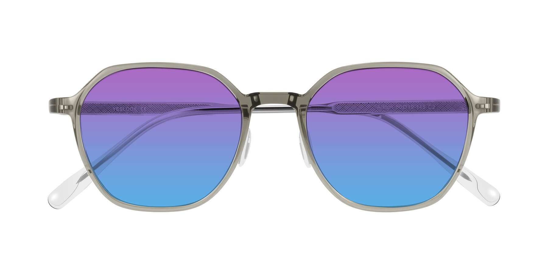 Folded Front of Alston in Light Green with Purple / Blue Gradient Lenses