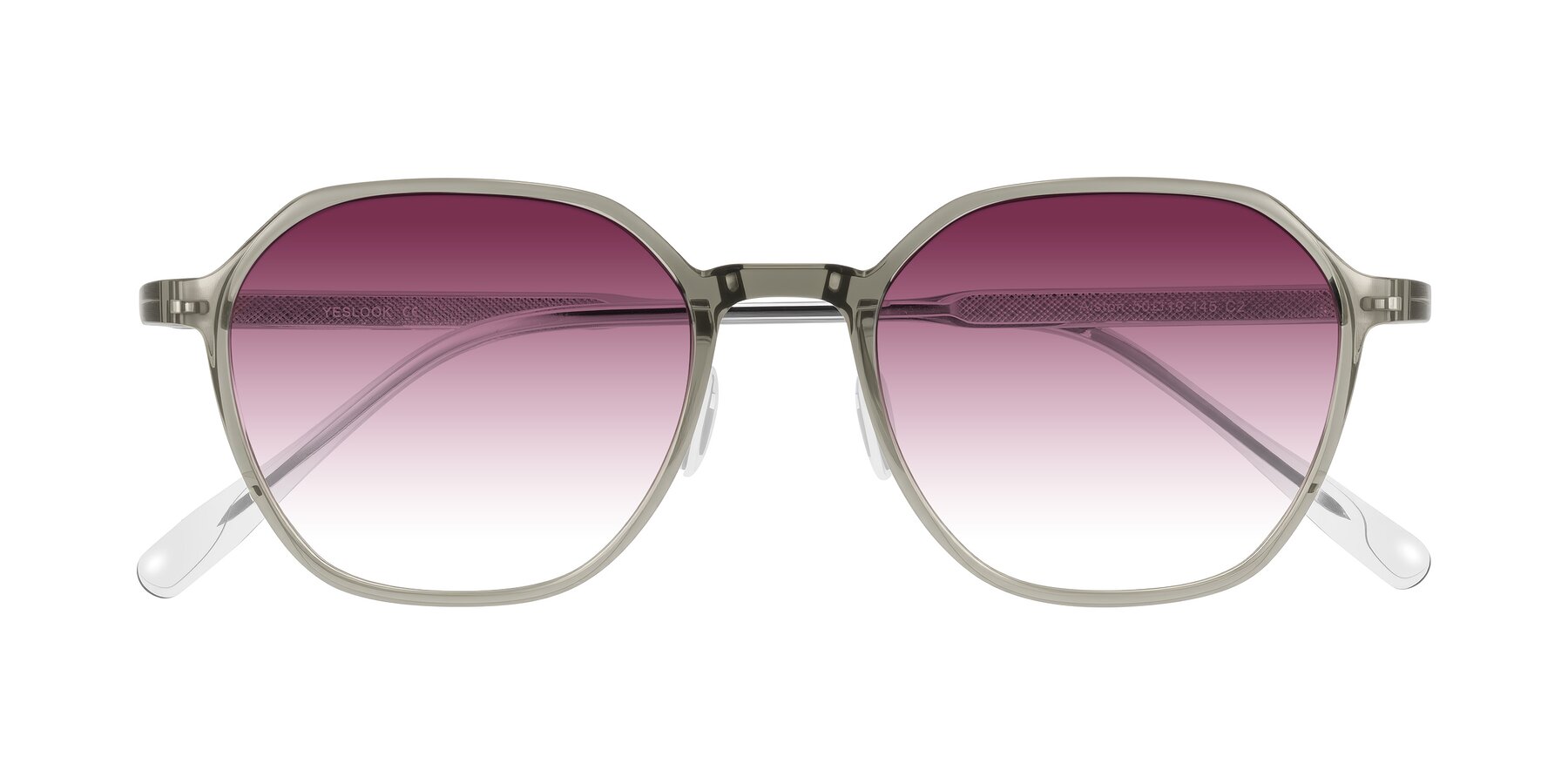 Folded Front of Alston in Light Green with Wine Gradient Lenses