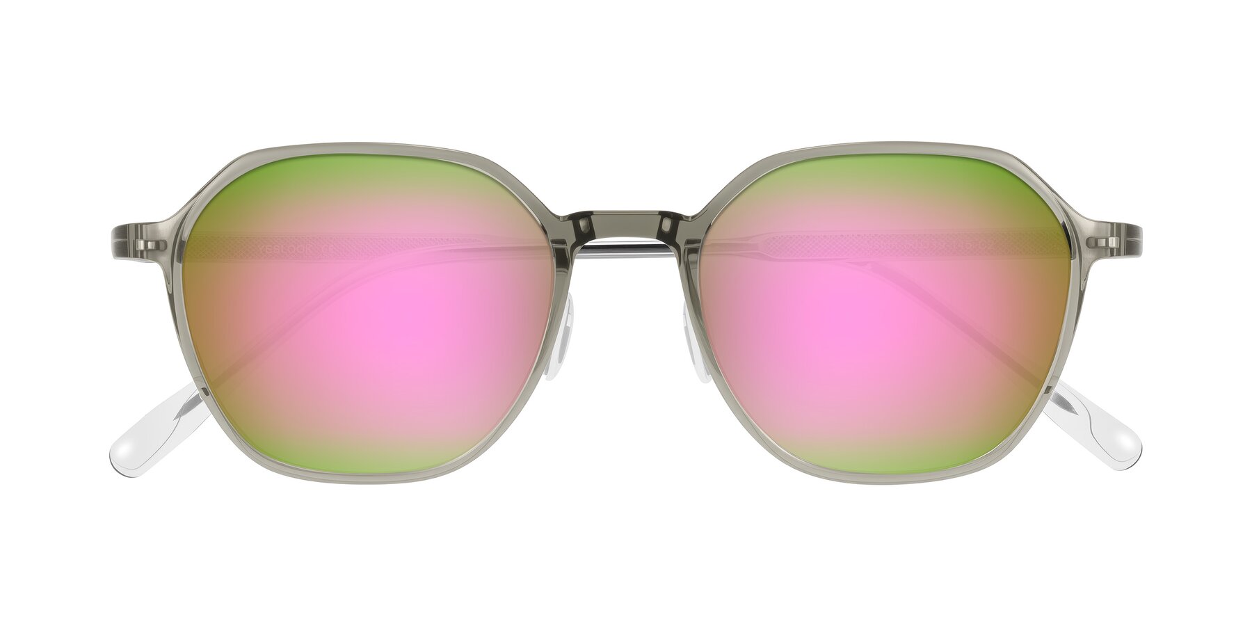 Folded Front of Alston in Light Green with Pink Mirrored Lenses