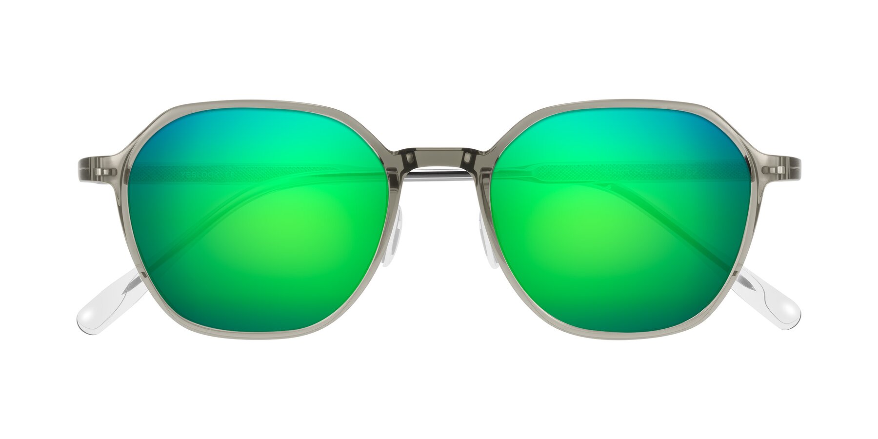 Folded Front of Alston in Light Green with Green Mirrored Lenses