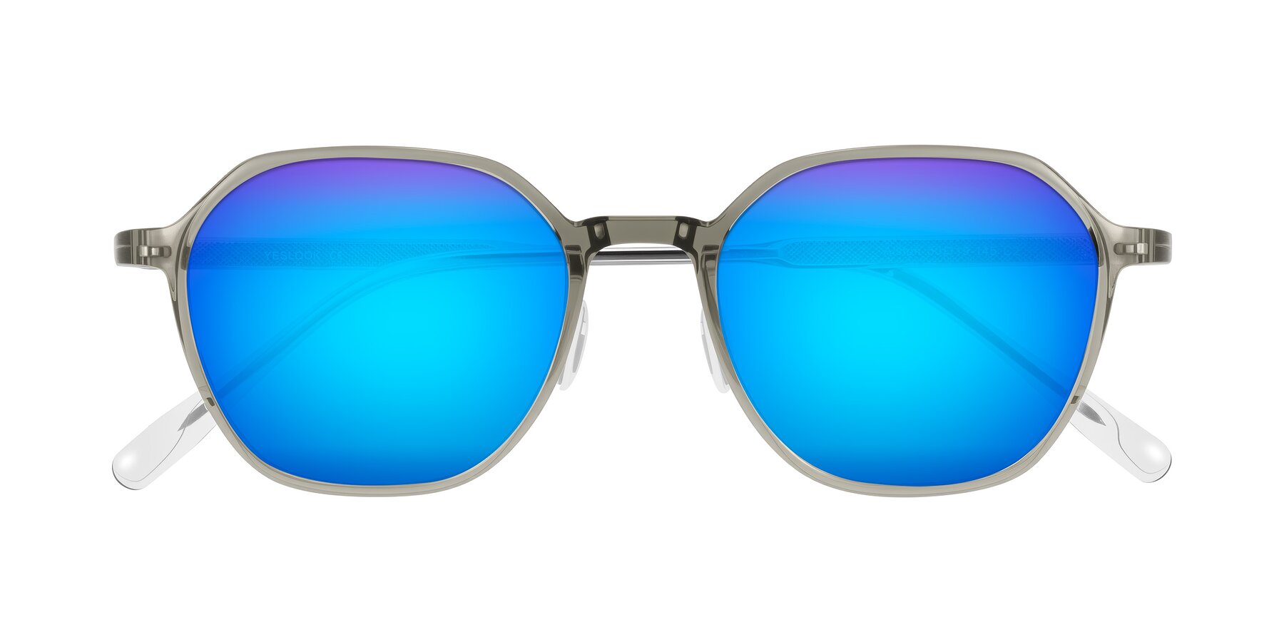 Folded Front of Alston in Light Green with Blue Mirrored Lenses