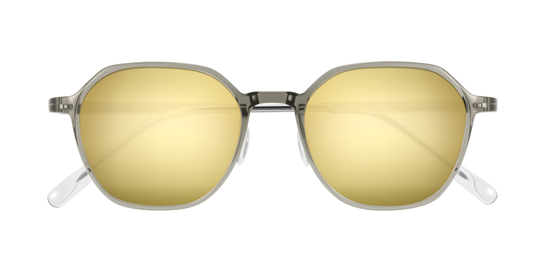 Folded Front of Alston in Light Green with Gold Mirrored Lenses