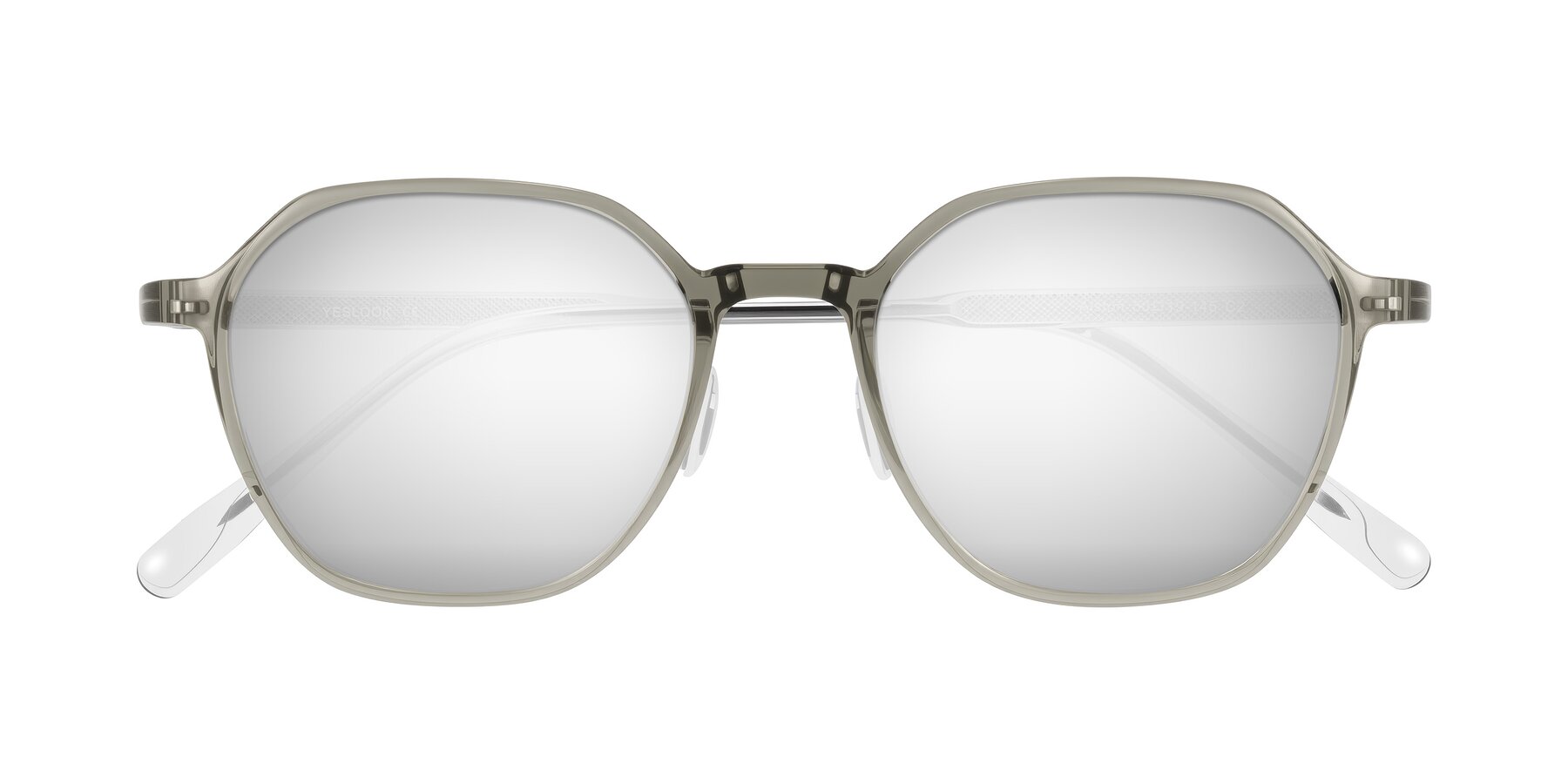 Folded Front of Alston in Light Green with Silver Mirrored Lenses