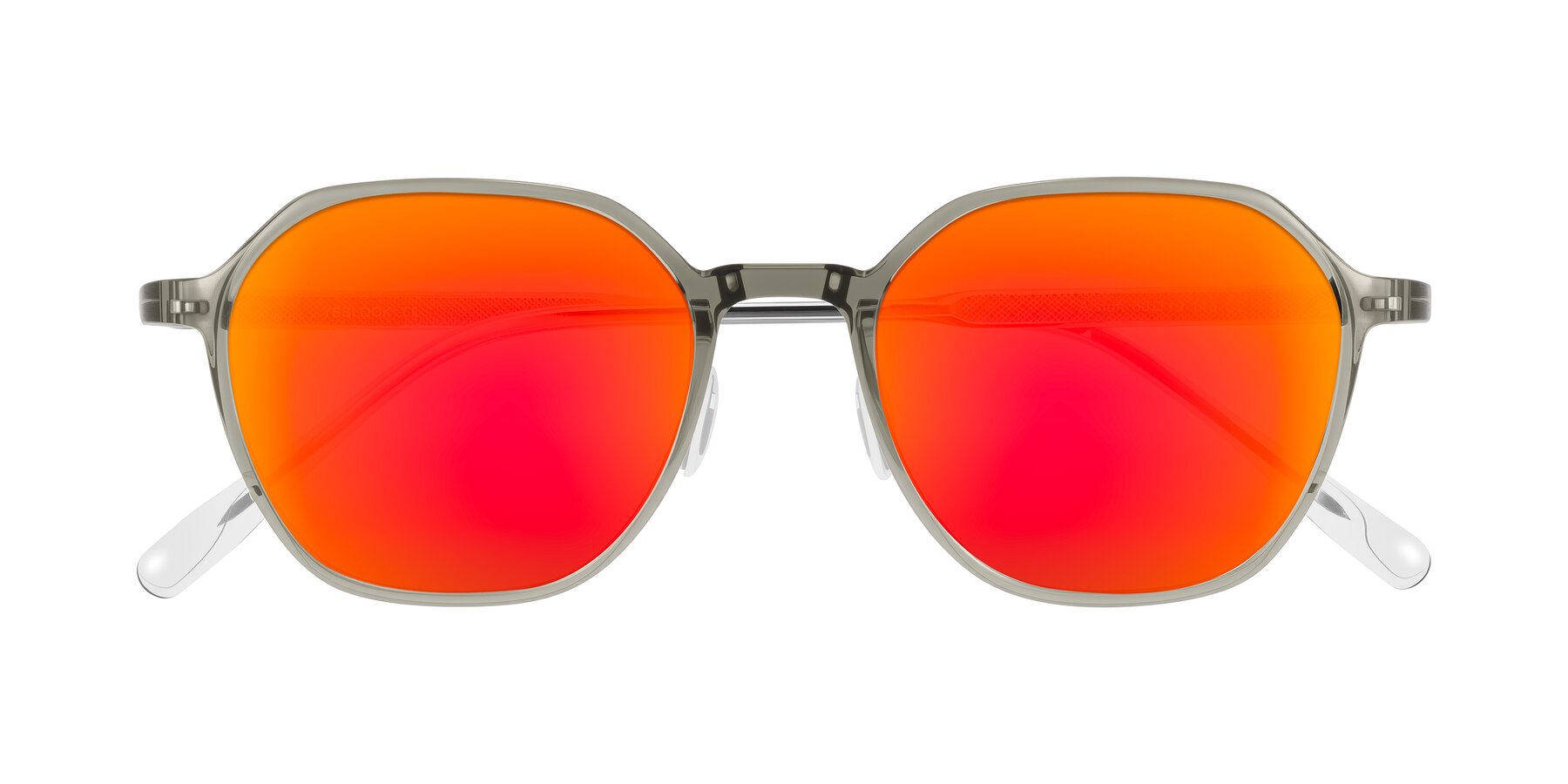 Folded Front of Alston in Light Green with Red Gold Mirrored Lenses