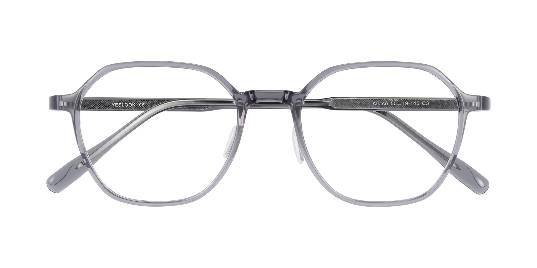 Folded Front of Alston in Light Purple with Clear Eyeglass Lenses