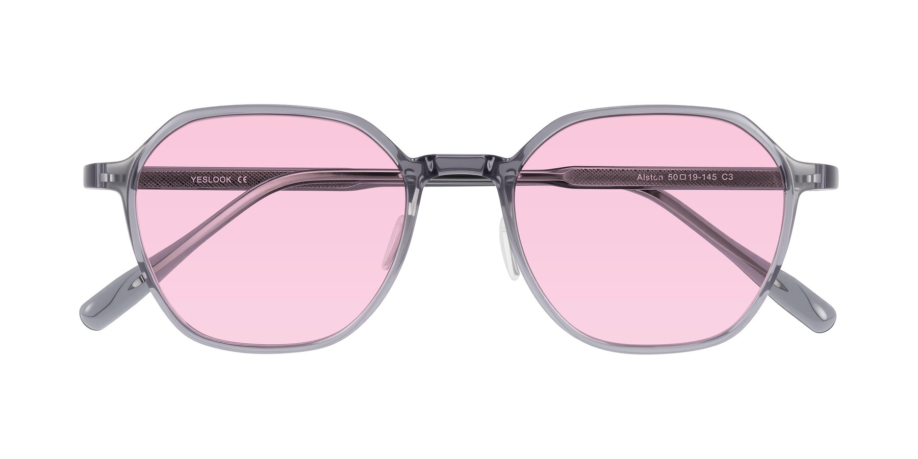 Folded Front of Alston in Light Purple with Light Pink Tinted Lenses