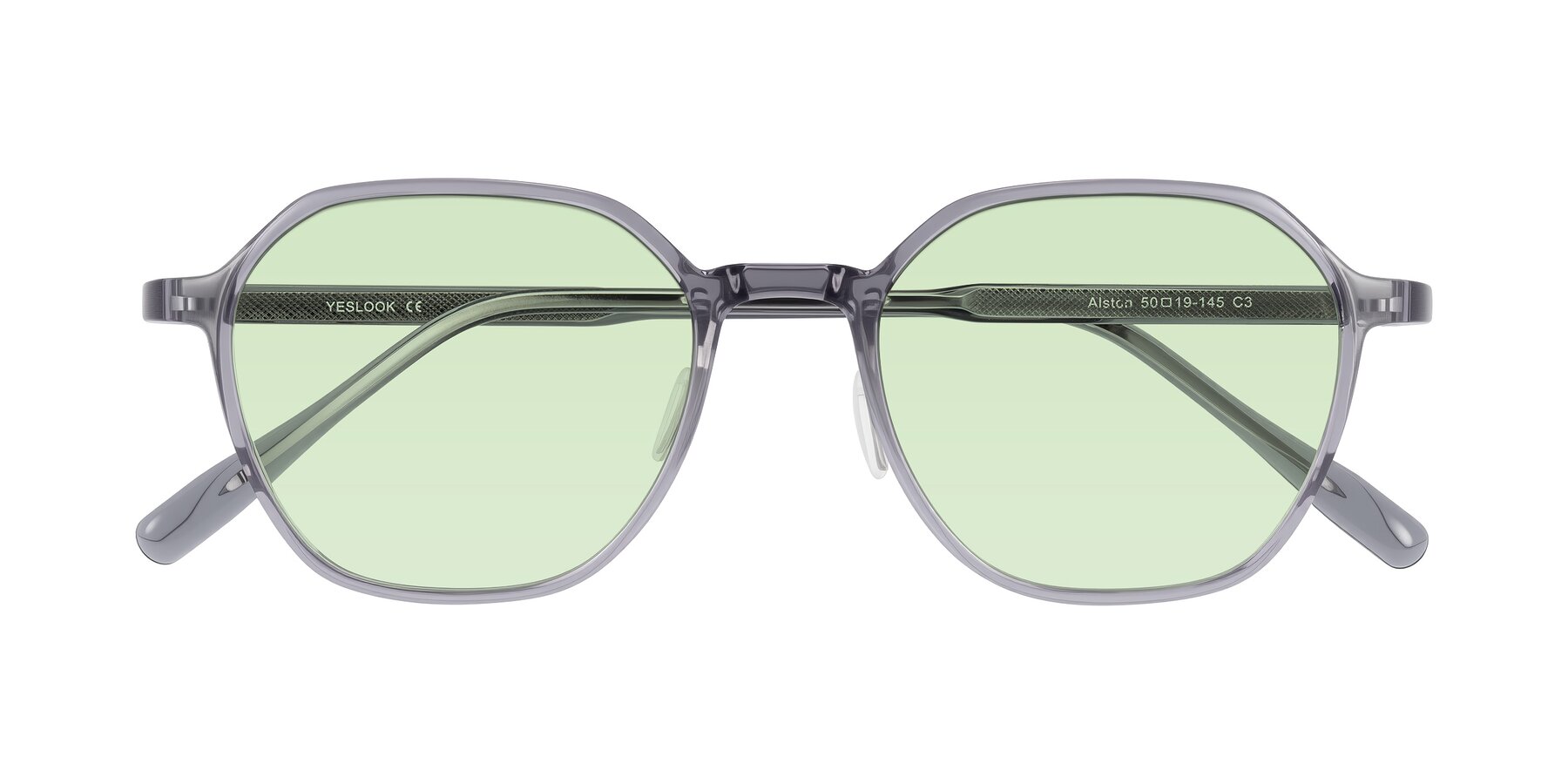 Folded Front of Alston in Light Purple with Light Green Tinted Lenses