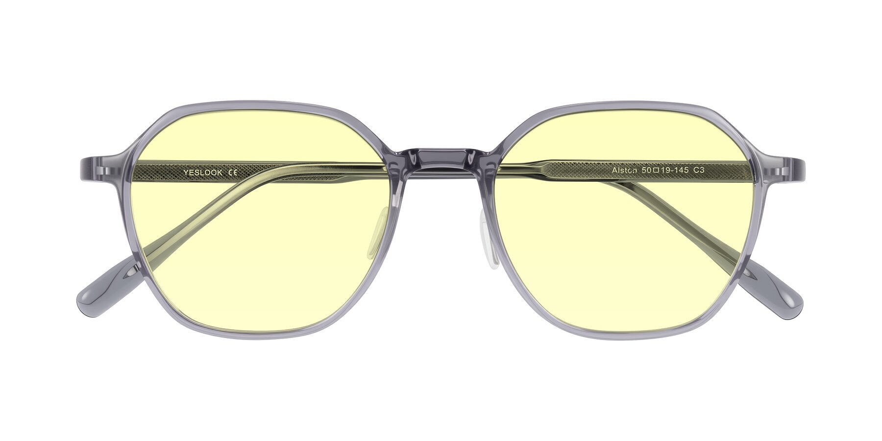 Folded Front of Alston in Light Purple with Light Yellow Tinted Lenses