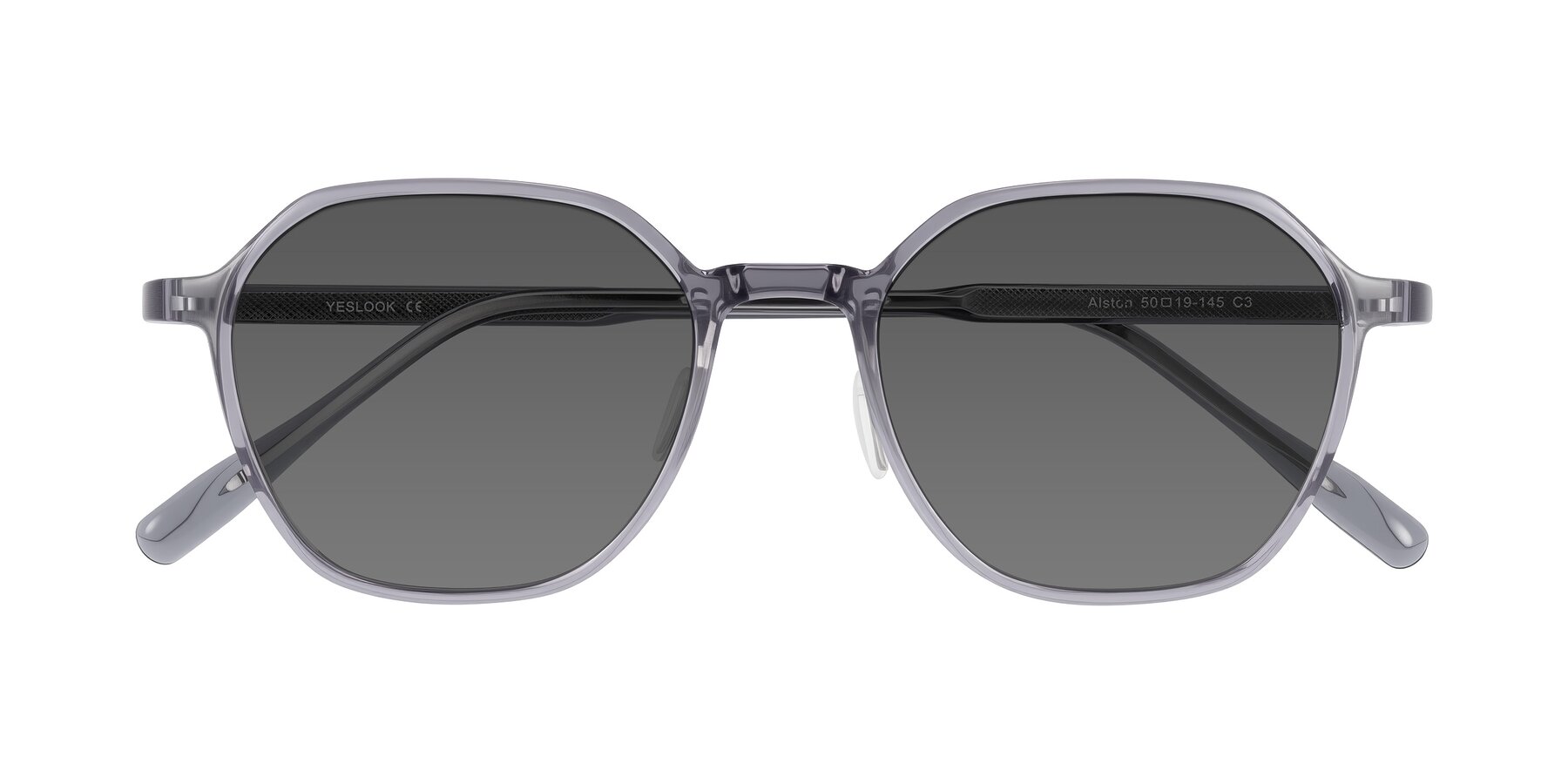 Folded Front of Alston in Light Purple with Medium Gray Tinted Lenses