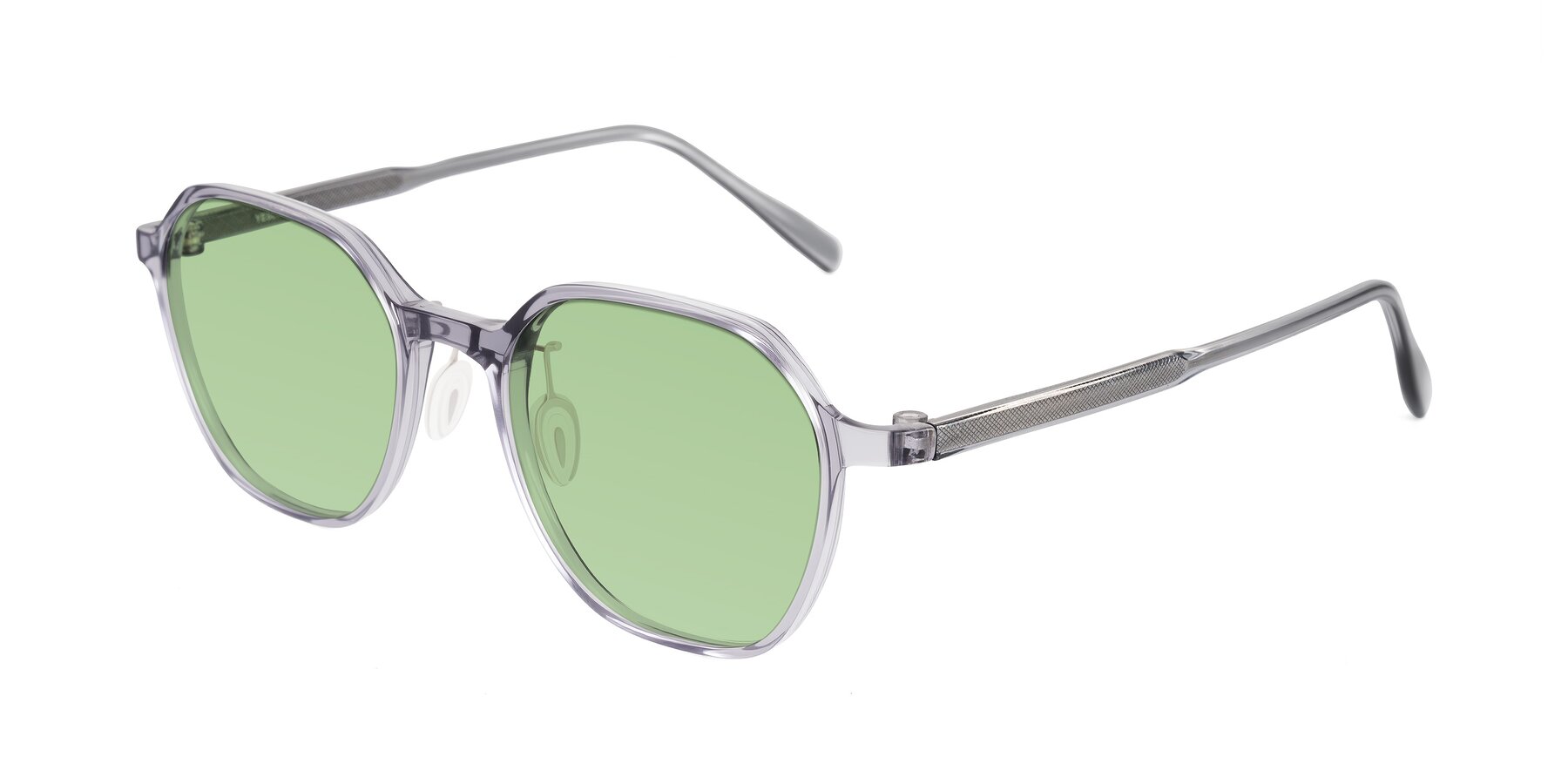 Angle of Alston in Light Purple with Medium Green Tinted Lenses