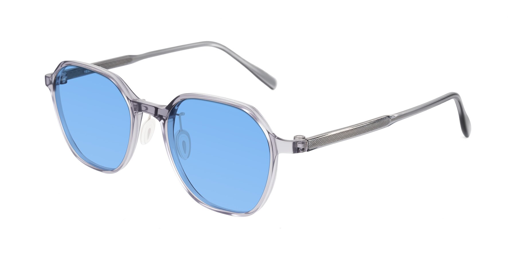 Angle of Alston in Light Purple with Medium Blue Tinted Lenses