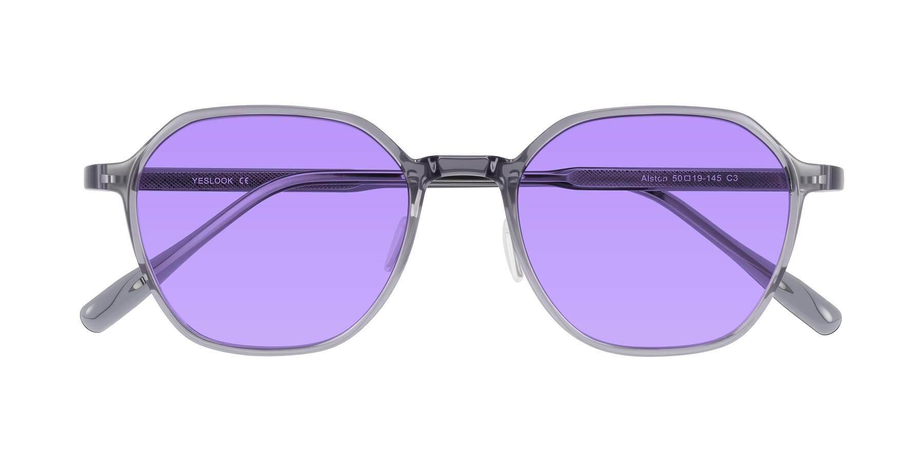 Folded Front of Alston in Light Purple with Medium Purple Tinted Lenses