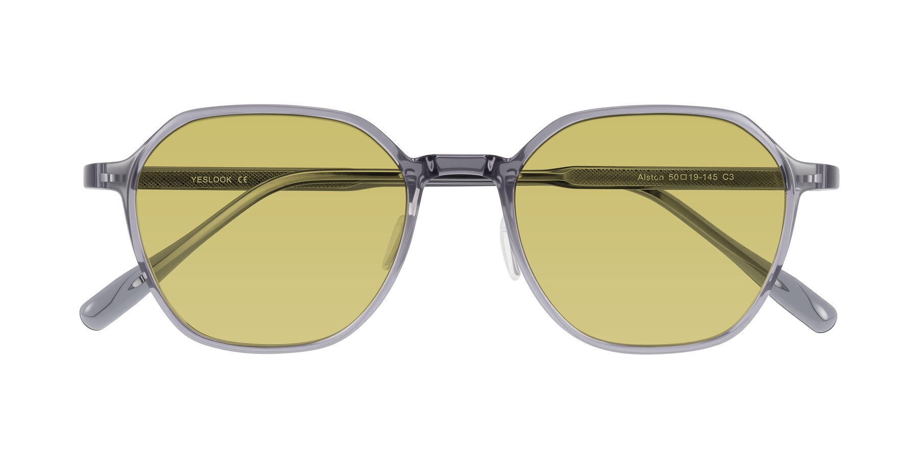 Folded Front of Alston in Light Purple with Medium Champagne Tinted Lenses