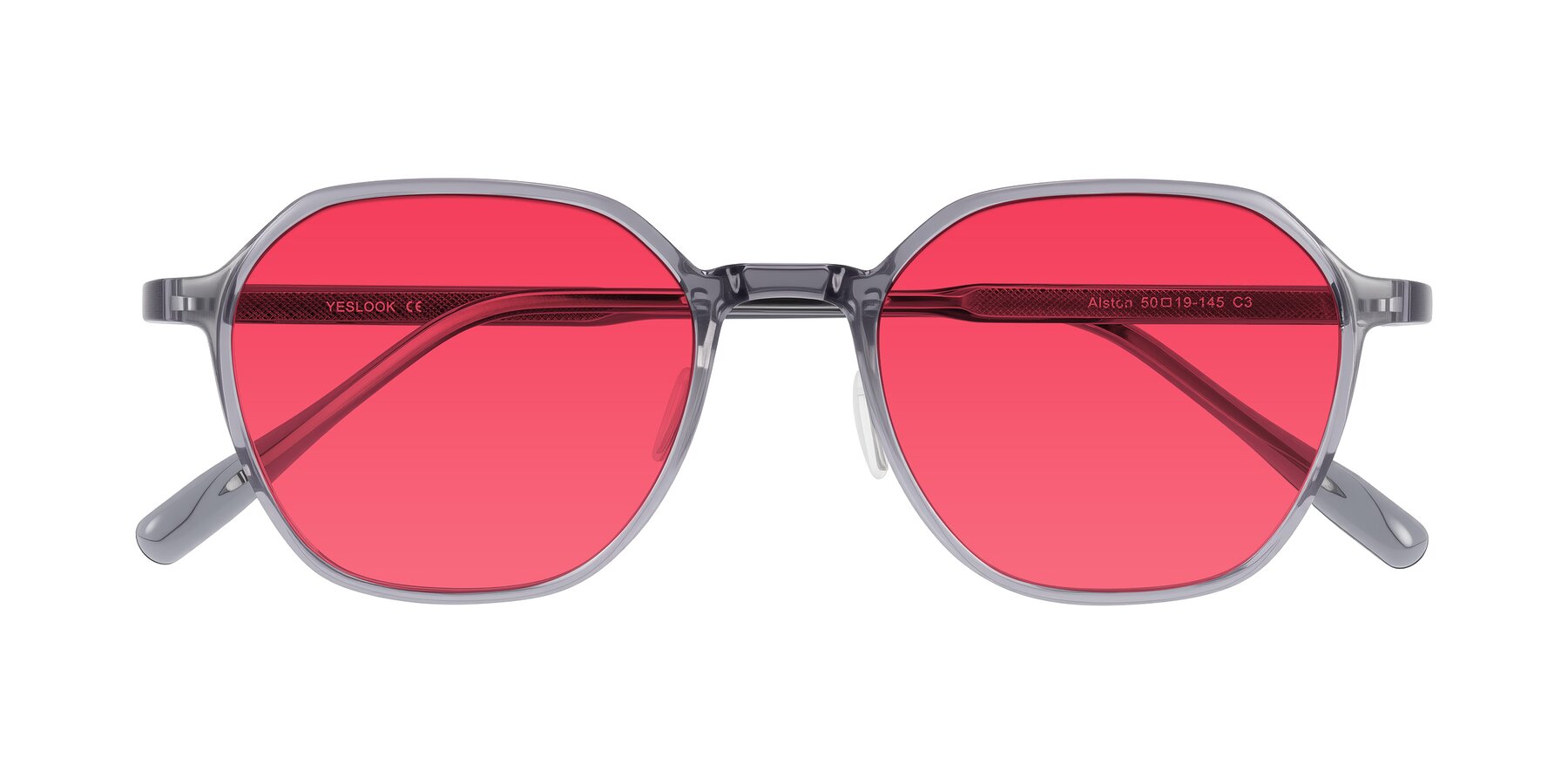 Folded Front of Alston in Light Purple with Red Tinted Lenses