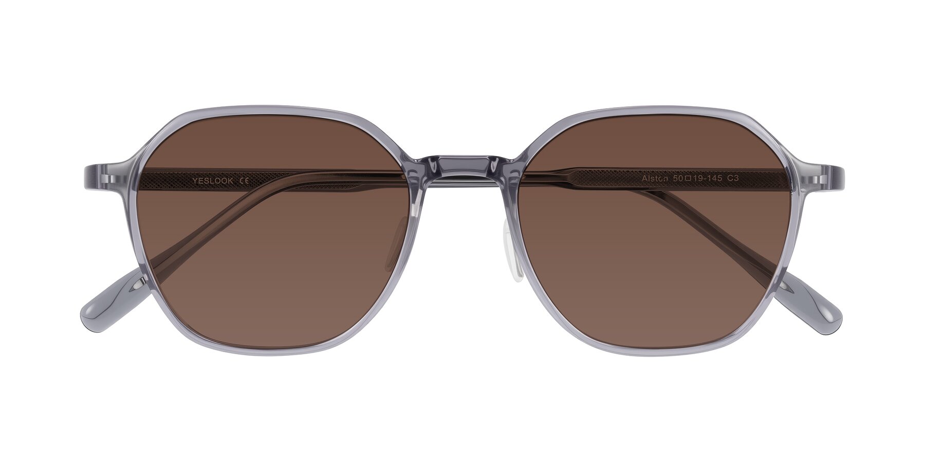 Folded Front of Alston in Light Purple with Brown Tinted Lenses
