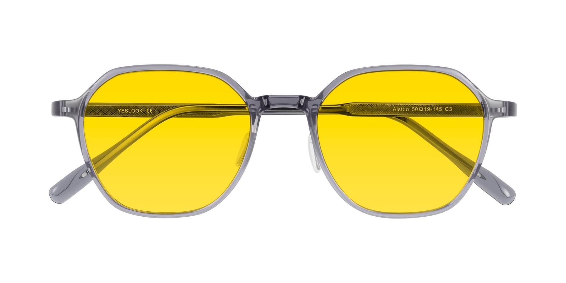 Folded Front of Alston in Light Purple with Yellow Tinted Lenses