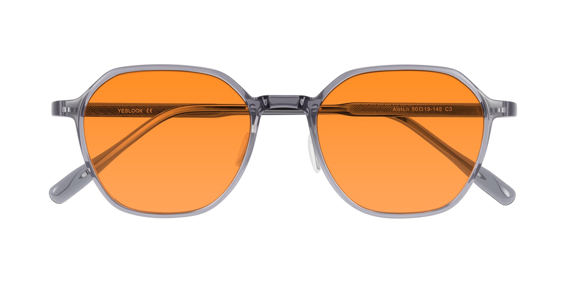 Folded Front of Alston in Light Purple with Orange Tinted Lenses