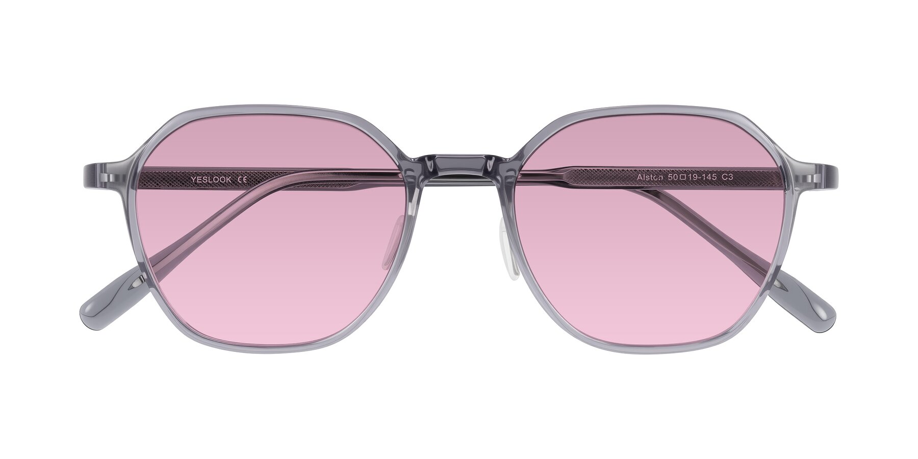 Folded Front of Alston in Light Purple with Light Wine Tinted Lenses