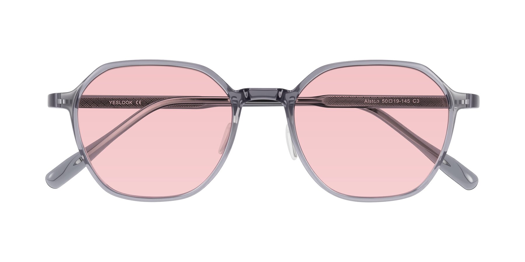 Folded Front of Alston in Light Purple with Light Garnet Tinted Lenses