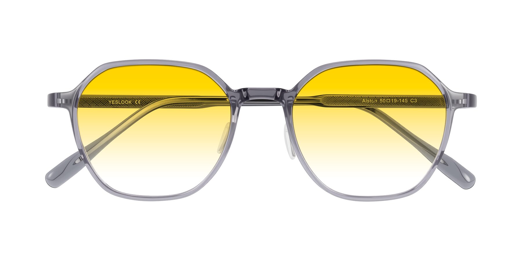 Folded Front of Alston in Light Purple with Yellow Gradient Lenses