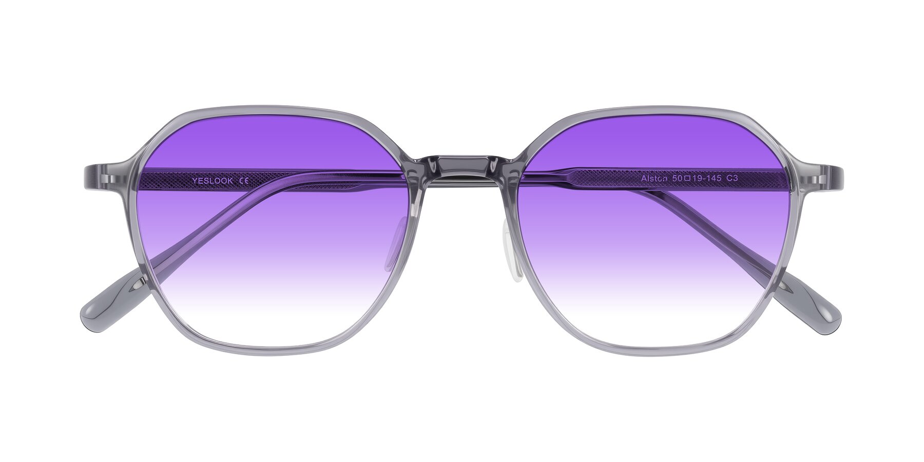 Folded Front of Alston in Light Purple with Purple Gradient Lenses