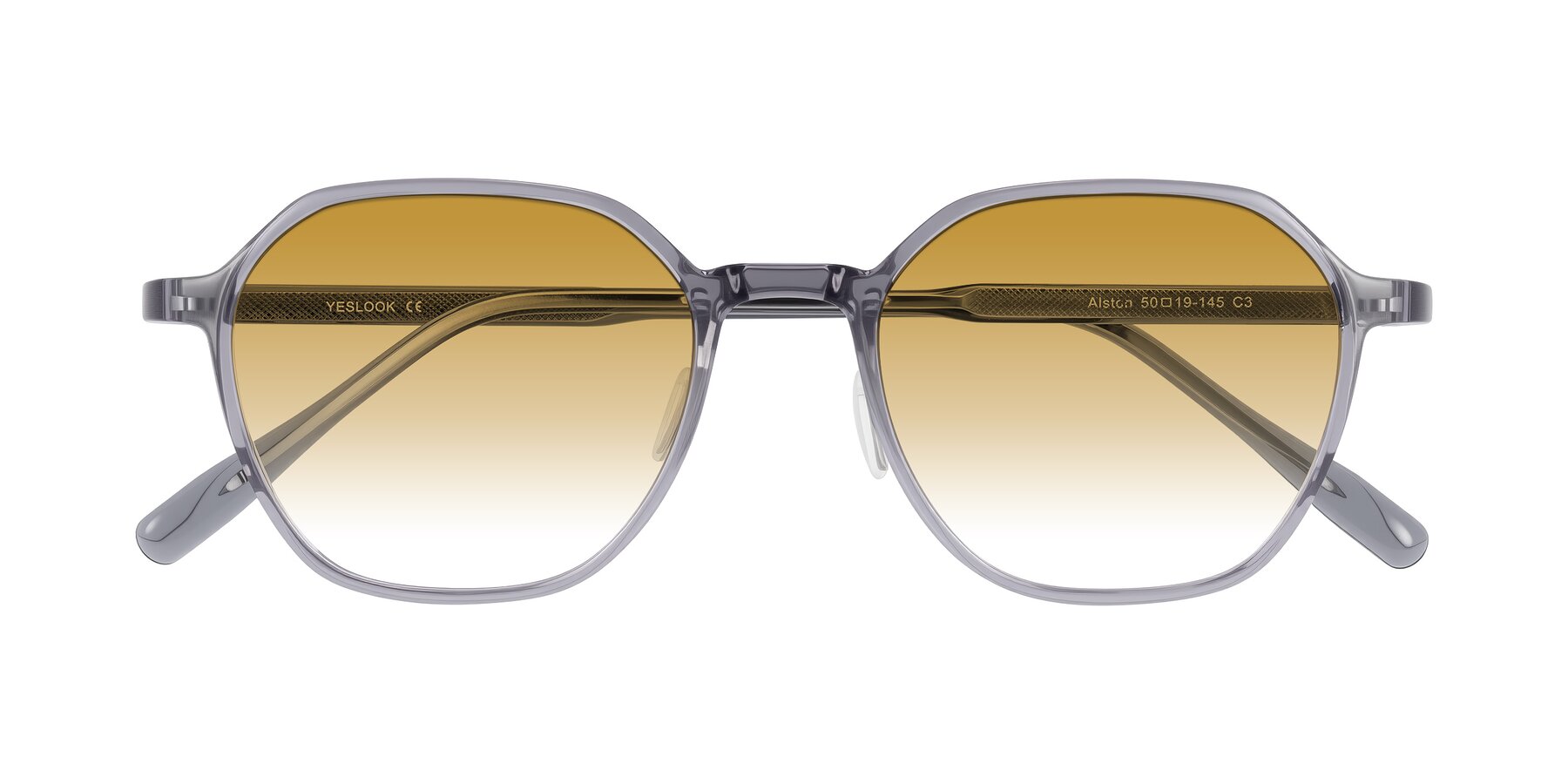 Folded Front of Alston in Light Purple with Champagne Gradient Lenses