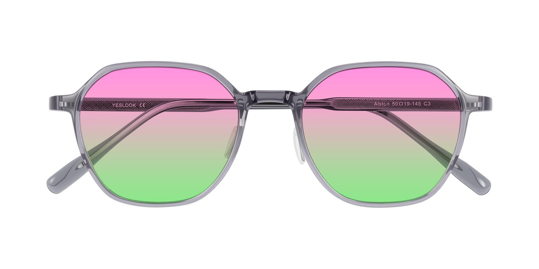 Folded Front of Alston in Light Purple with Pink / Green Gradient Lenses