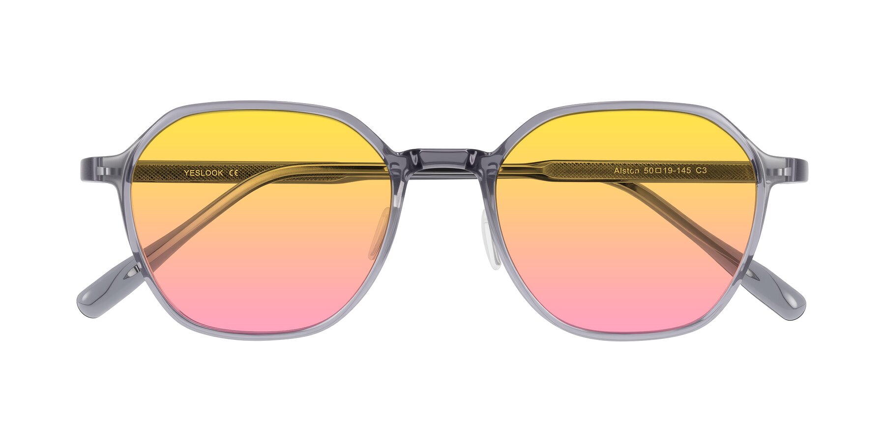 Folded Front of Alston in Light Purple with Yellow / Pink Gradient Lenses