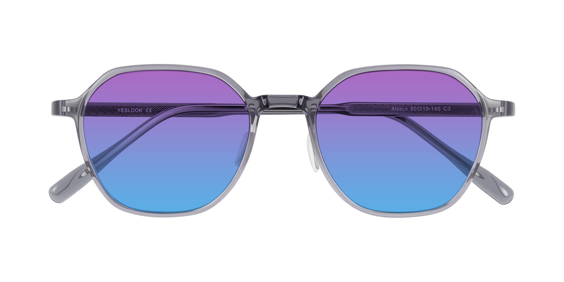 Folded Front of Alston in Light Purple with Purple / Blue Gradient Lenses