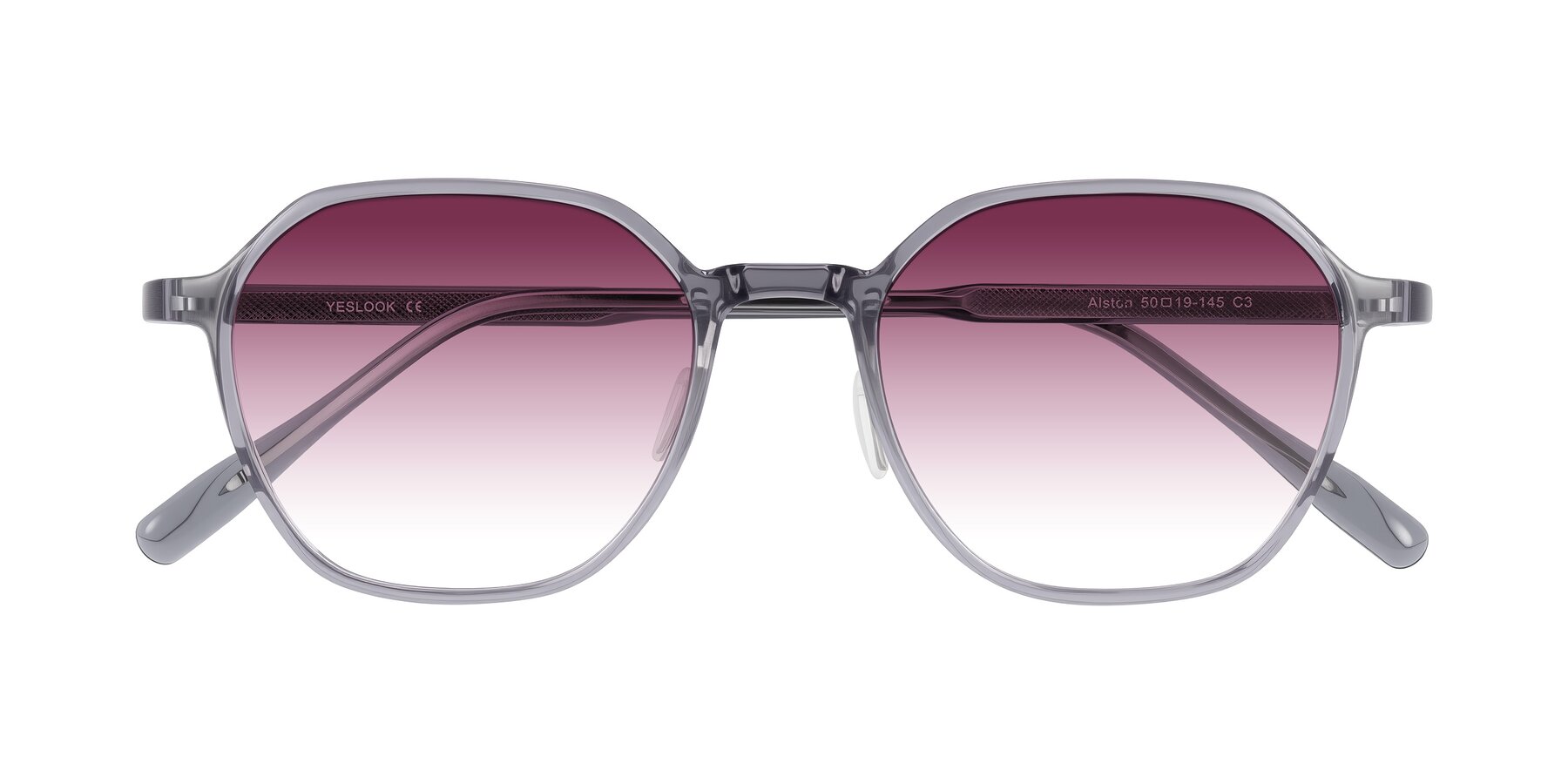 Folded Front of Alston in Light Purple with Wine Gradient Lenses