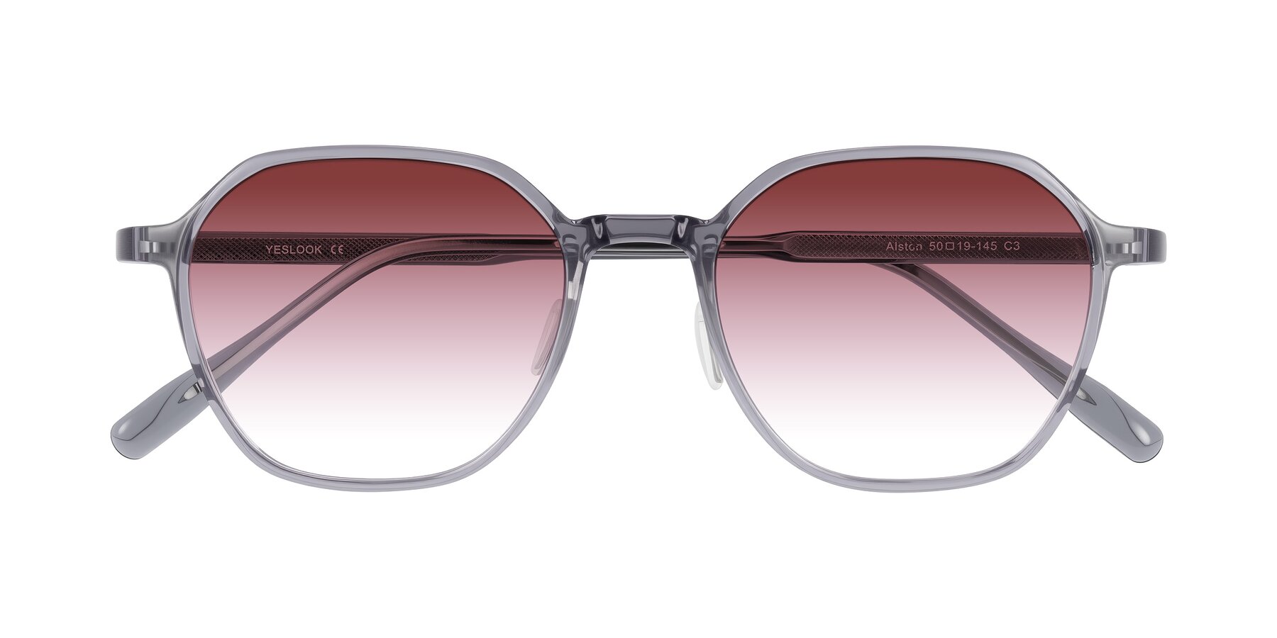 Folded Front of Alston in Light Purple with Garnet Gradient Lenses