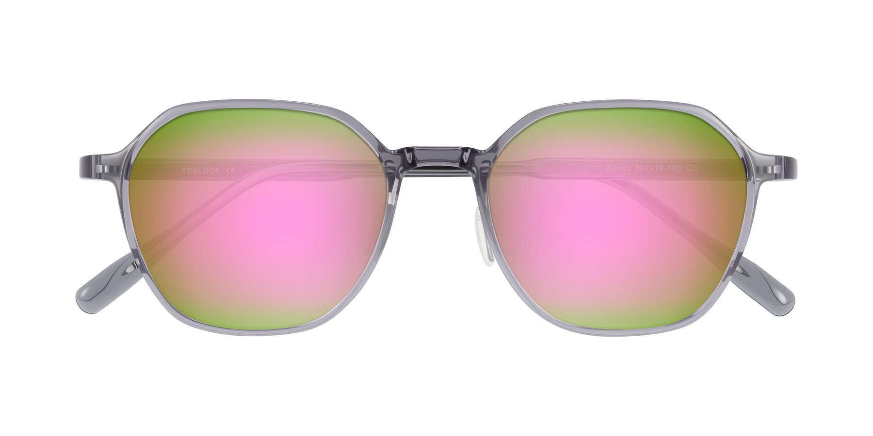 Folded Front of Alston in Light Purple with Pink Mirrored Lenses