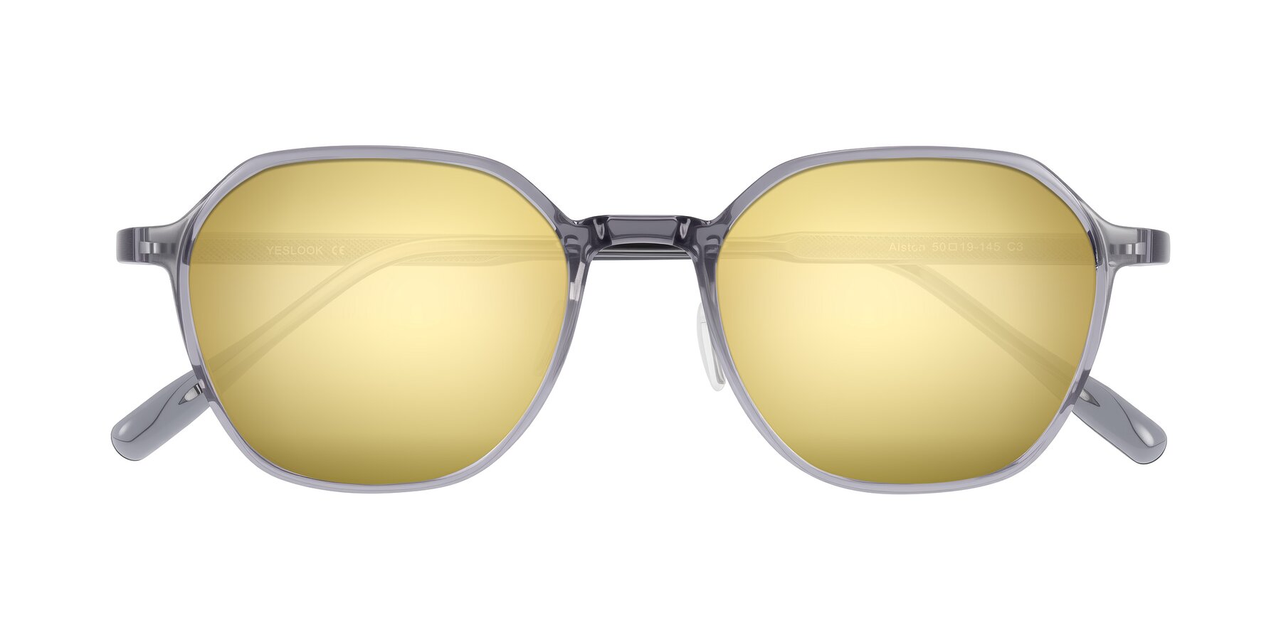 Folded Front of Alston in Light Purple with Gold Mirrored Lenses