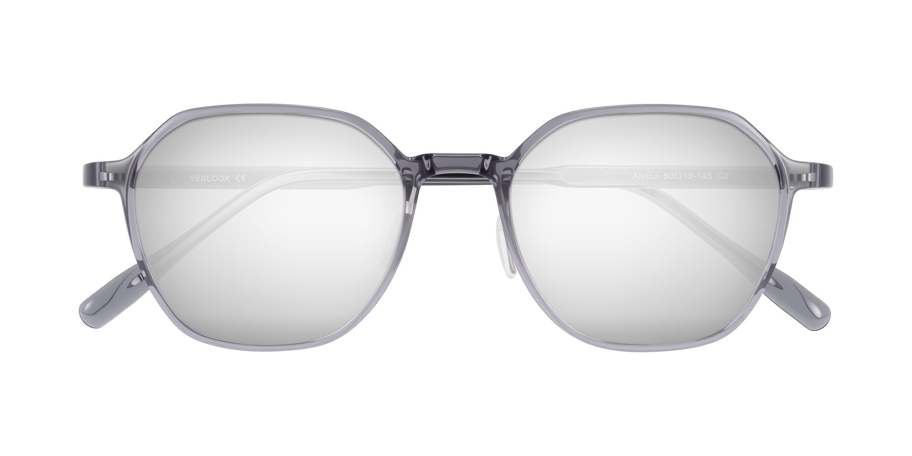 Folded Front of Alston in Light Purple with Silver Mirrored Lenses