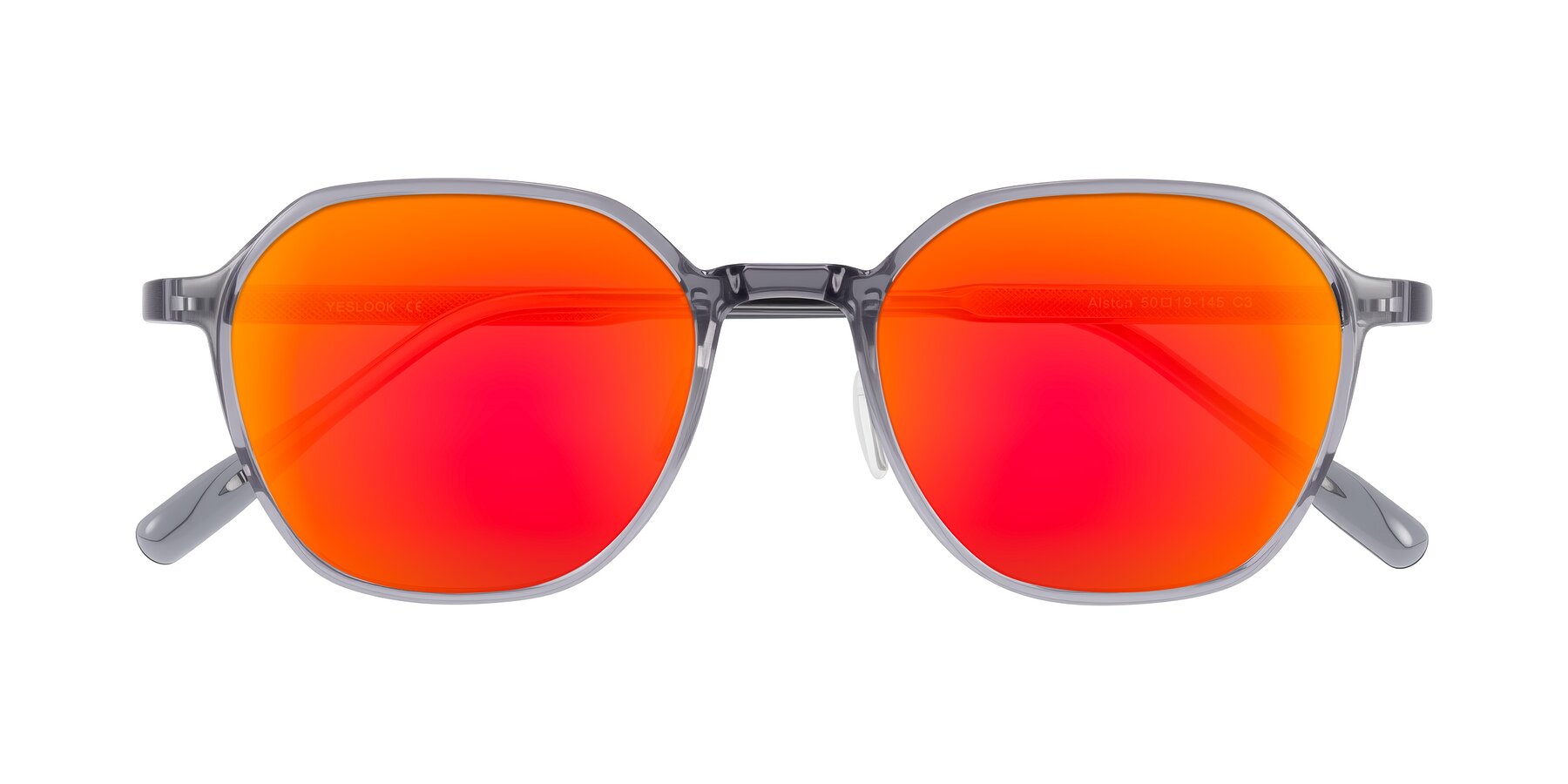 Folded Front of Alston in Light Purple with Red Gold Mirrored Lenses