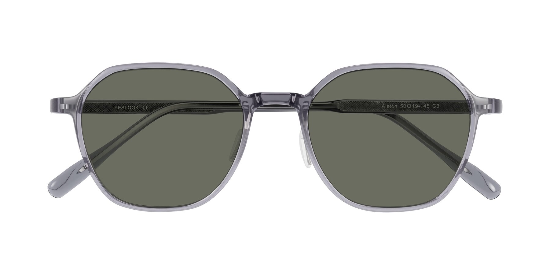 Folded Front of Alston in Light Purple with Gray Polarized Lenses