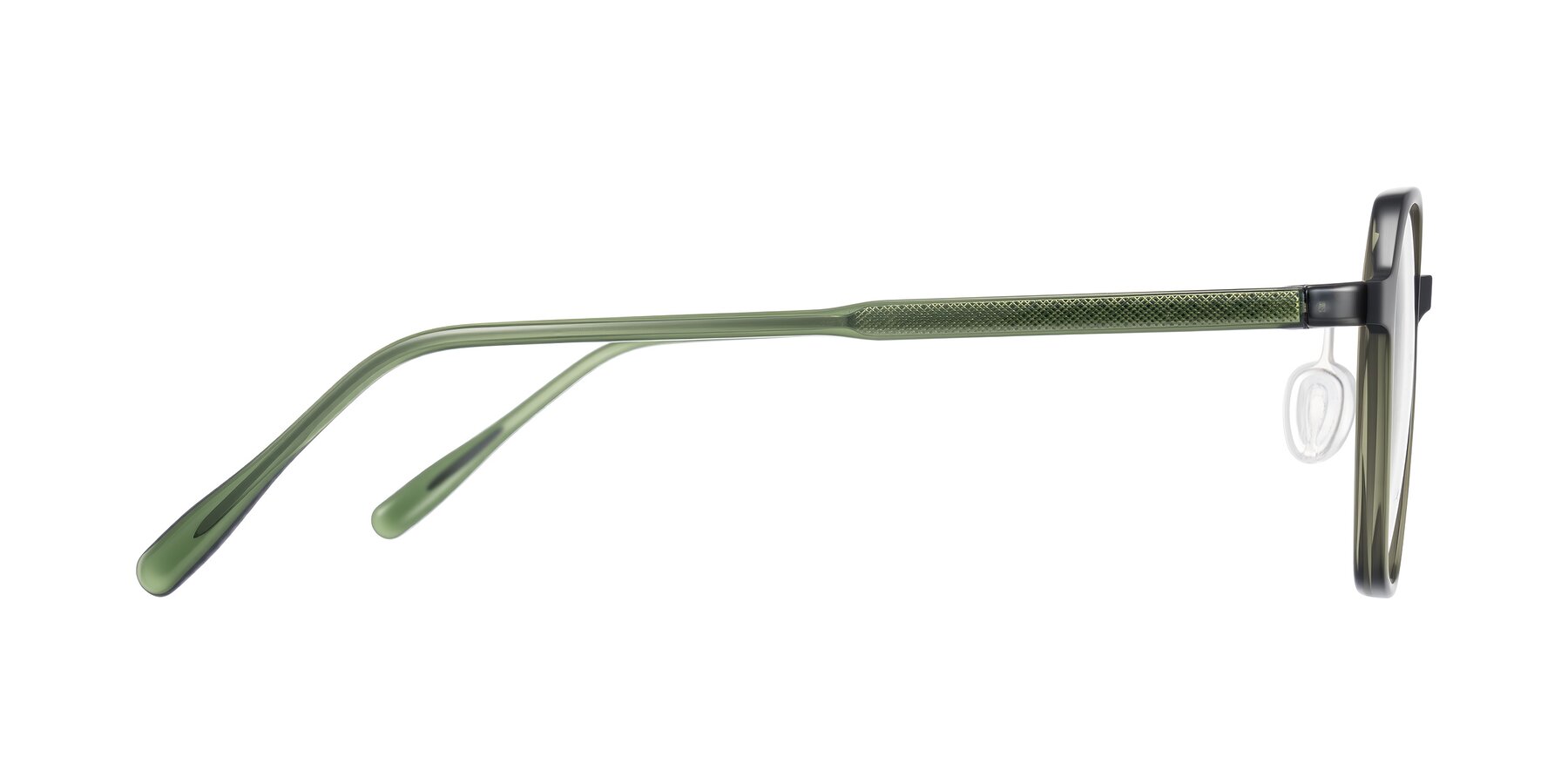 Side of Alston in Dark Green with Clear Eyeglass Lenses