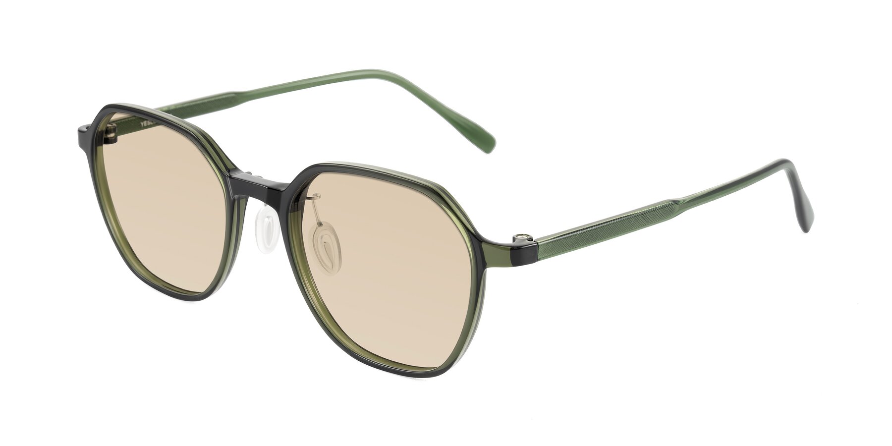 Angle of Alston in Dark Green with Light Brown Tinted Lenses