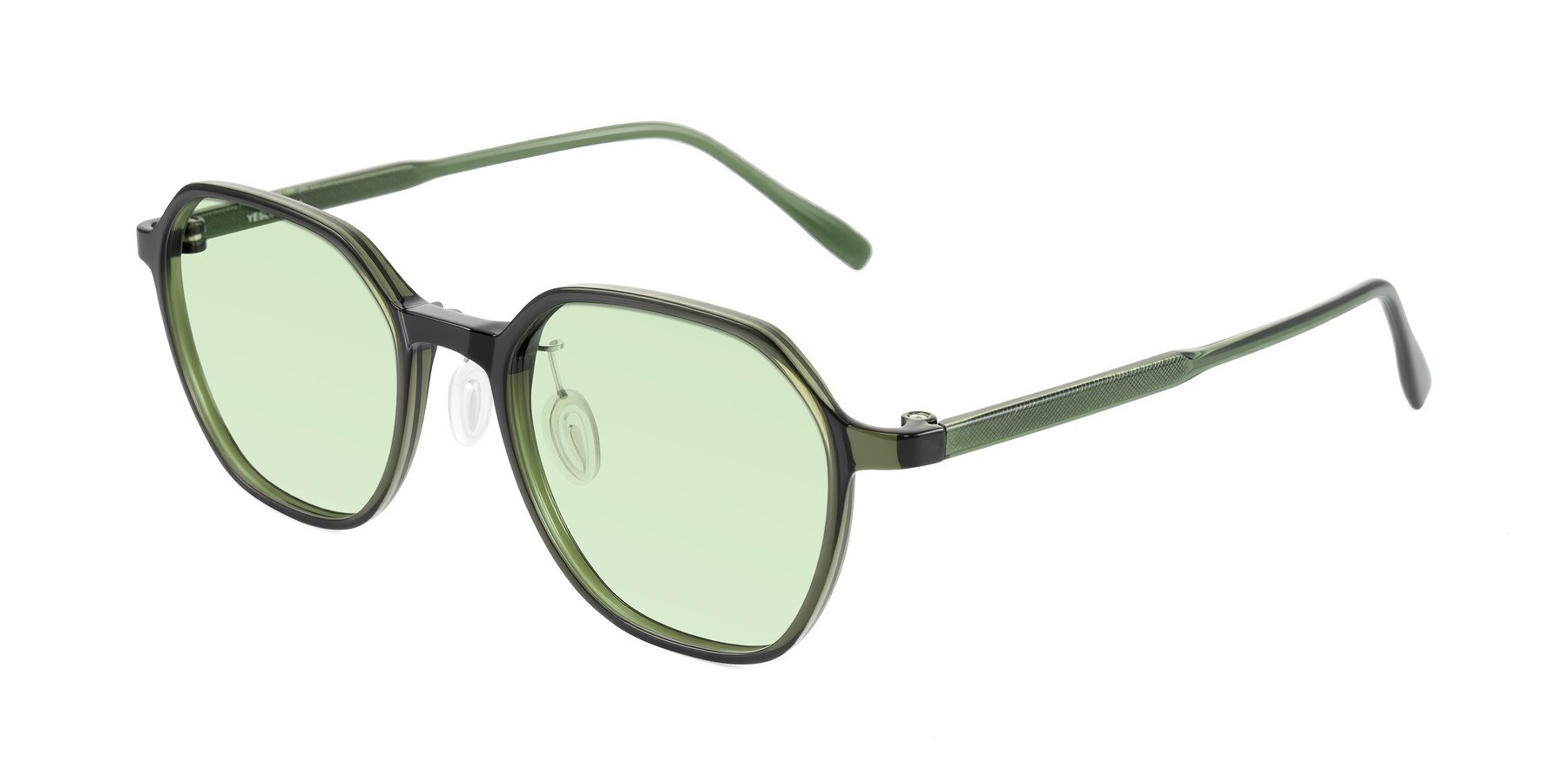 Angle of Alston in Dark Green with Light Green Tinted Lenses