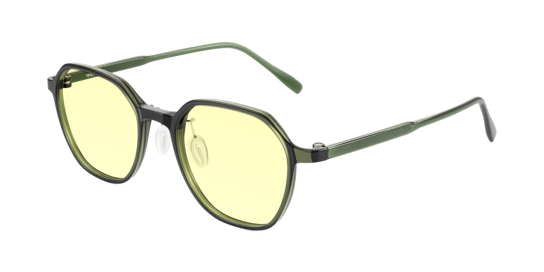 Angle of Alston in Dark Green with Light Yellow Tinted Lenses