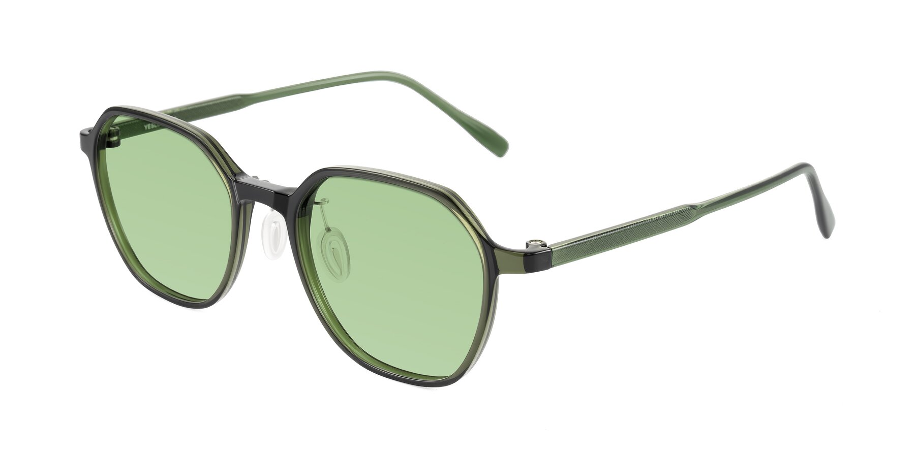 Angle of Alston in Dark Green with Medium Green Tinted Lenses