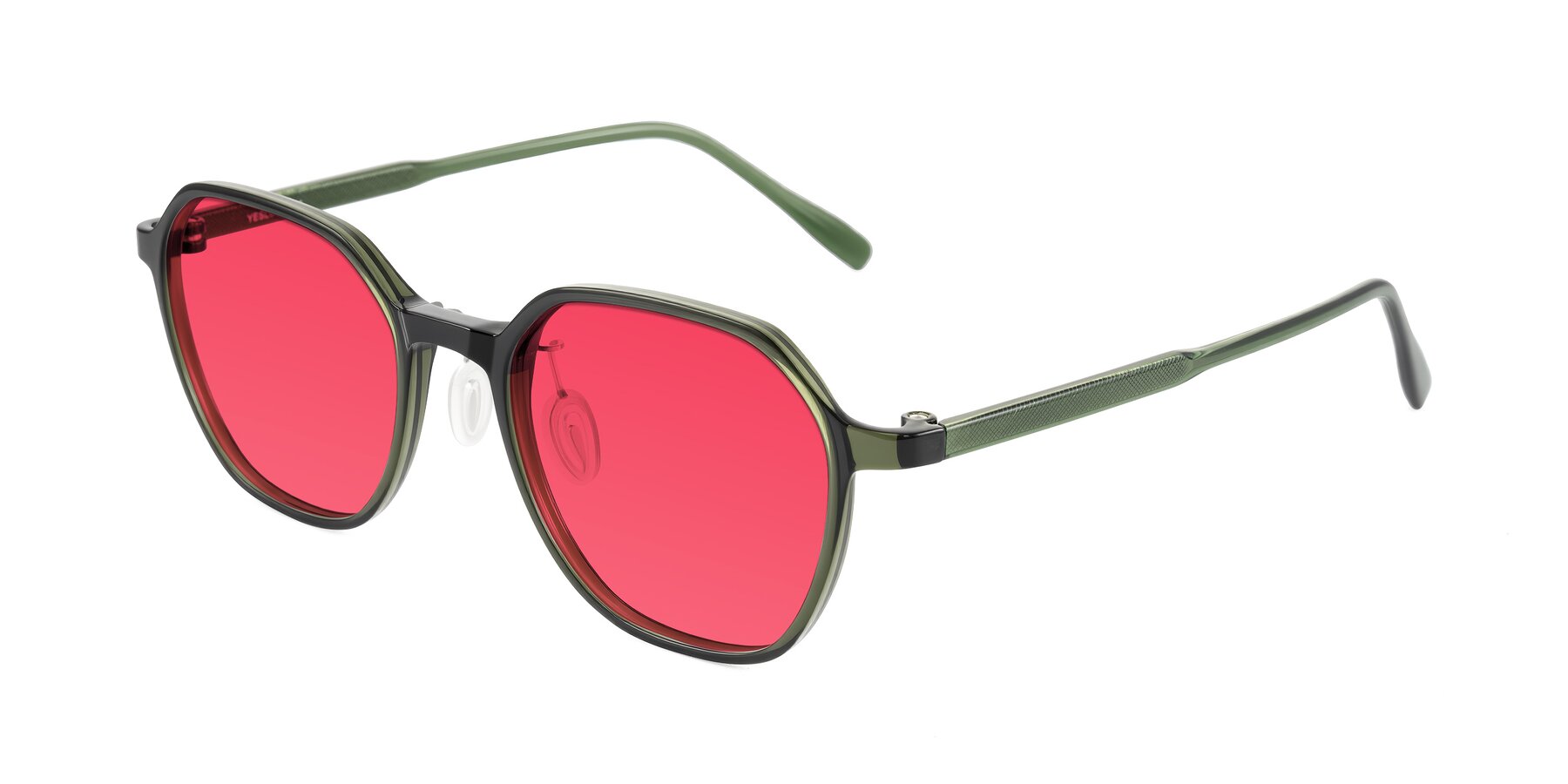 Angle of Alston in Dark Green with Red Tinted Lenses