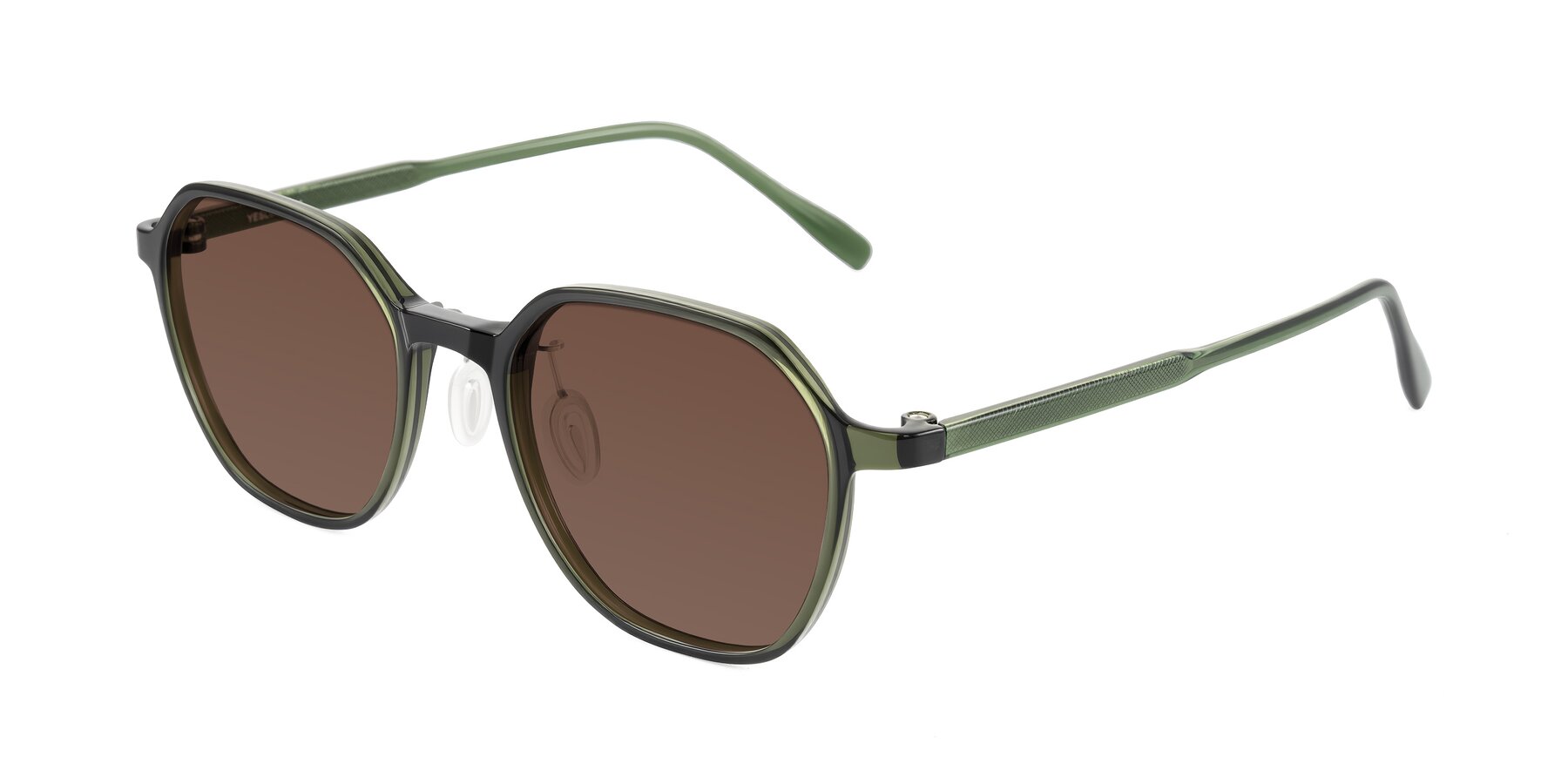 Angle of Alston in Dark Green with Brown Tinted Lenses