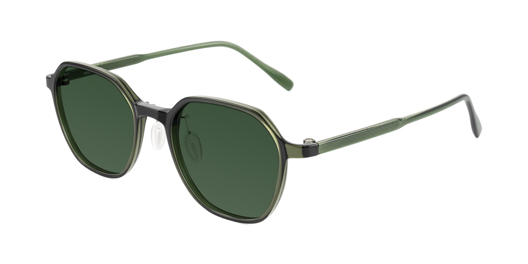Angle of Alston in Dark Green with Green Tinted Lenses